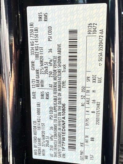 2022 Ford F-150 Platinum