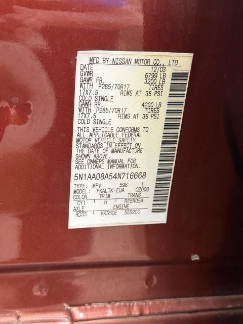 2004 Nissan Armada SE Off-Road