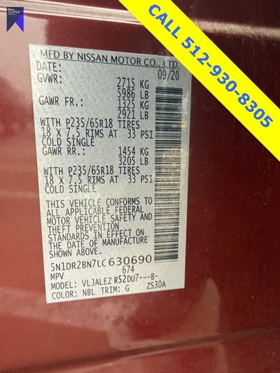 2020 Nissan Pathfinder SV