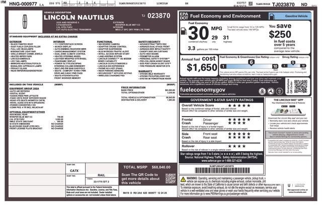 2026 Lincoln Nautilus Reserve