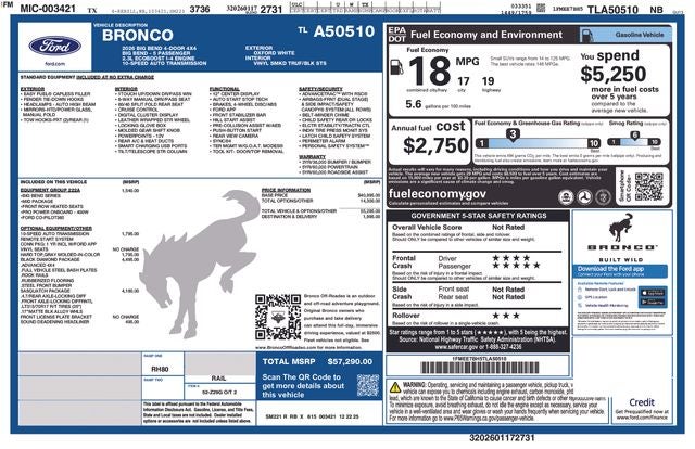 2026 Ford Bronco Big Bend IN-SERVICE FCTP