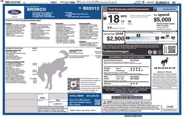 2025 Ford Bronco Badlands IN-SERVICE FCTP