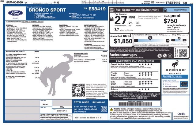 2026 Ford Bronco Sport Outer Banks