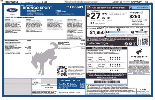 2025 Ford Bronco Sport Outer Banks IN-SERVICE FCTP